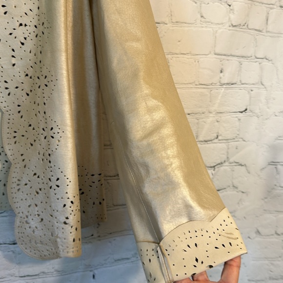 C Concept cream metallic leather laser cut jacket - Picture 5 of 11